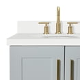 thumbnail image 4 of Ariel Taylor 37 In. Left Offset Oval Sink Vanity With White Quartz Countertop In Grey, 4 of 11