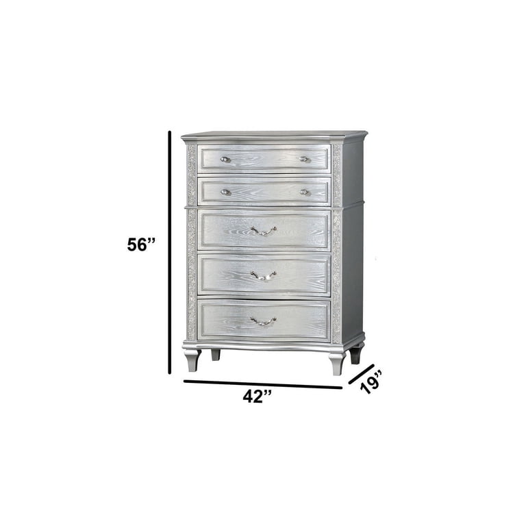 silver glitter dresser Best Quality Furniture B760-C Silver Chest