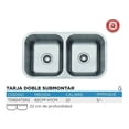 thumbnail image 3 of Fregadero Tarja Submontar Doble Tina Acero Inox C/kit Mezc P, 3 of 5