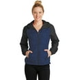 thumbnail image 1 of Sport-Tek® Ladies Heather Colorblock Raglan Hooded Wind Jacket. LST40 deporte-tek LST40, 1 of 1