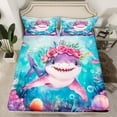thumbnail image 2 of Erosebridal Sea Shark Sheet Set Twin,Sea Animal Bedding Sets Twin Size,Teenager Bedroom Decor,Breathable,3pcs, 2 of 7