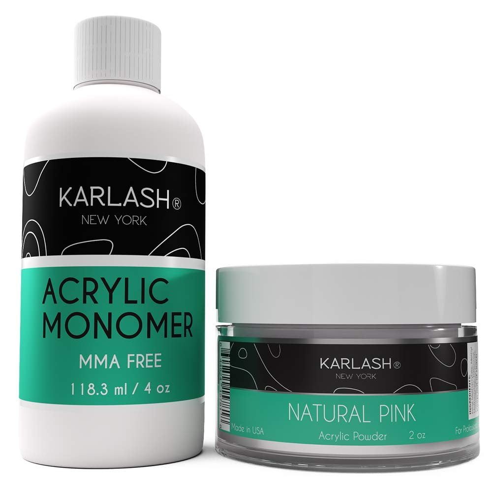 Karlash Professional Polymer Kit Acrylic Powder Natural Pink 2 oz and