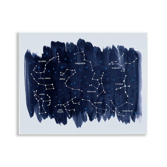 Stupell Industries Constellations on Blue Animals & Insects Painting Unframed Art Print Wall Art, 14 x 11