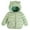 Light Green, variant on Toddler Coat Boys Girls Zipper Down Quilted Jacket Cute Bear Ears Warm Hooded Coats Printed Outwear Solid Color Snow Jackets With Pockets Comfort Fall And Winter Clothes