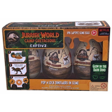 Jurassic World Camp Cretaceous Captivz Slime Eggs 3 Pack