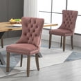thumbnail image 1 of Pink Tufted Velvet Upholstered Chair Set of 2 for Dining Room, Bedroom, Living Room, 1 of 8