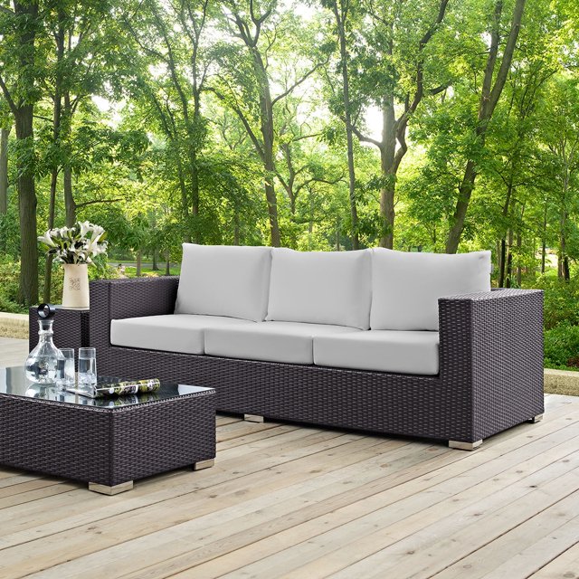 Modway Canapé d'Extérieur pour Patio, Blanc