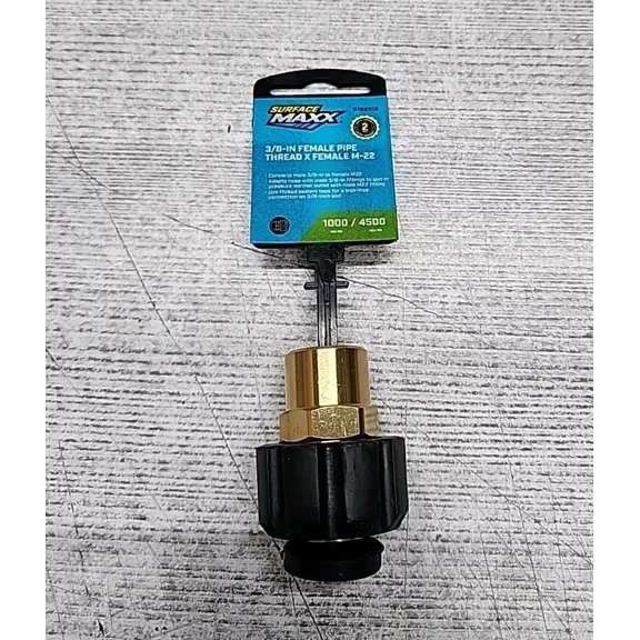 New Pressure Washer 3/8” Fpt To M22 Gun Connector Surface Maxx (Brass)