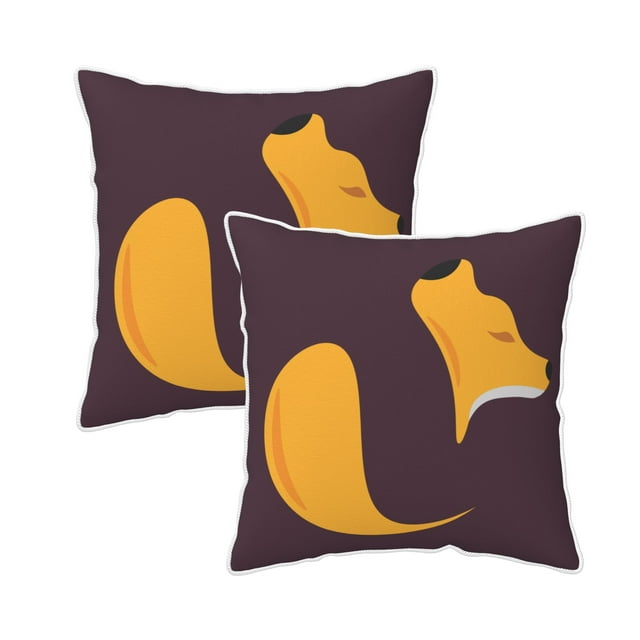 Housses de Coussins Décoratives en Velours, Ensemble de 2, Housse de Coussin Carrée Douce avec Fermeture Éclair Invisible, Impression du Logo d'Animal Renard, 16"x16 Pouces
