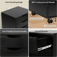 thumbnail image 6 of TUSY 5-Drawer Organizer with Bottom Cabinet Storage, Tall Chest of Drawers with Caster Wheels, Storage Cabinet for Home Office, Black, 6 of 7
