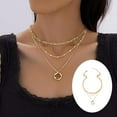 thumbnail image 2 of Necklaces for Women Trendy Women'S Jewelry Women's Valentine's Day Layered Gold Necklace Stackable Exquisite Round Clip Chain, 2 of 4