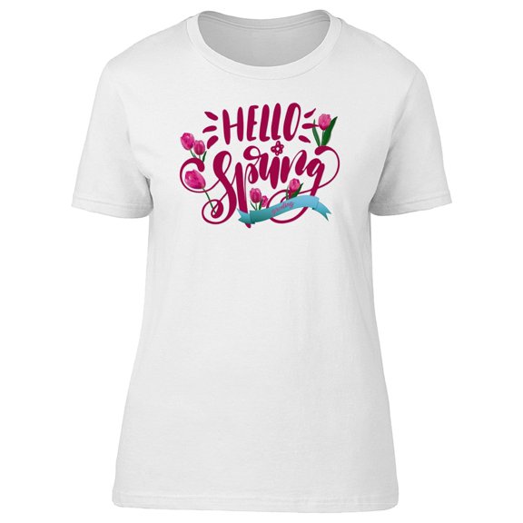 Hello Spring Magenta Roses Tee Women's -Image by Shutterstock