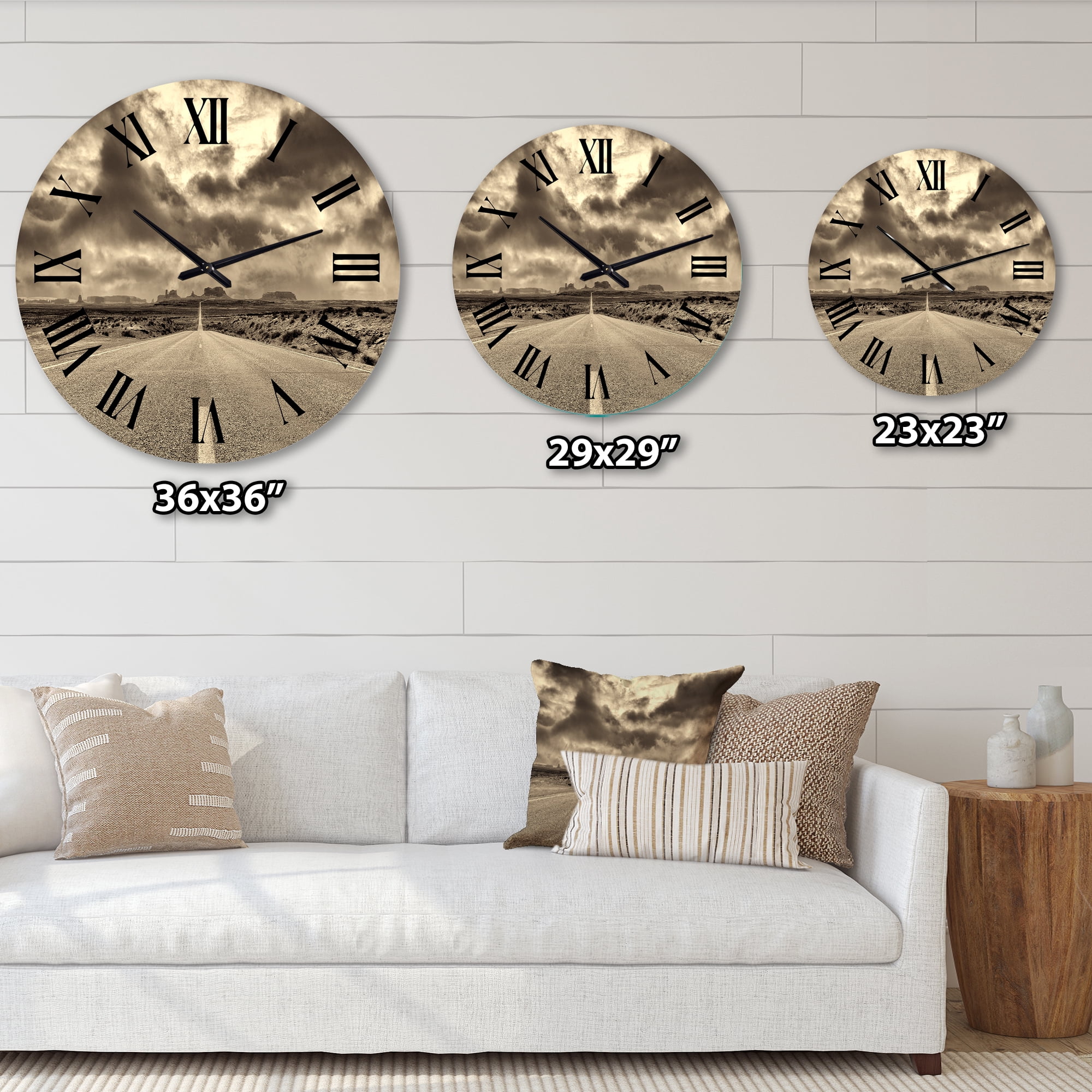 Designart 'The Road To Monument Valley' Traditional Wall Clock