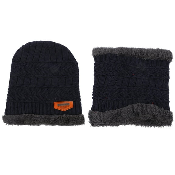 Thick Wool Hat and Scarf Set with Headgear Bib for Men and Women, Warm Winter Accessories