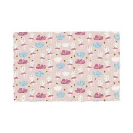 

Placemats Set of 4 Poodle In Ballet Skirts Dancing Heat Resistant Non - Slip Place mats Waterproof table mat for Kitchen Dining-4片装