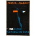 thumbnail image 3 of Pat Keely 17x24 Black Modern Framed Museum Art Print Titled - Lookout in the Blackout. Think Before You Cross the Road (Between 1939 and 1946), 3 of 5