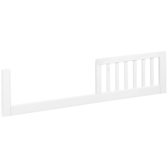 Pemberly Row Mid-Century Wood Toddler Rail in White - 13"Hx1"Wx54"D