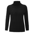 thumbnail image 2 of UJNDER Autumn Winter Regular Turtleneck Long Sleeve Knitted Sweater for Women Black XXXL, 2 of 8