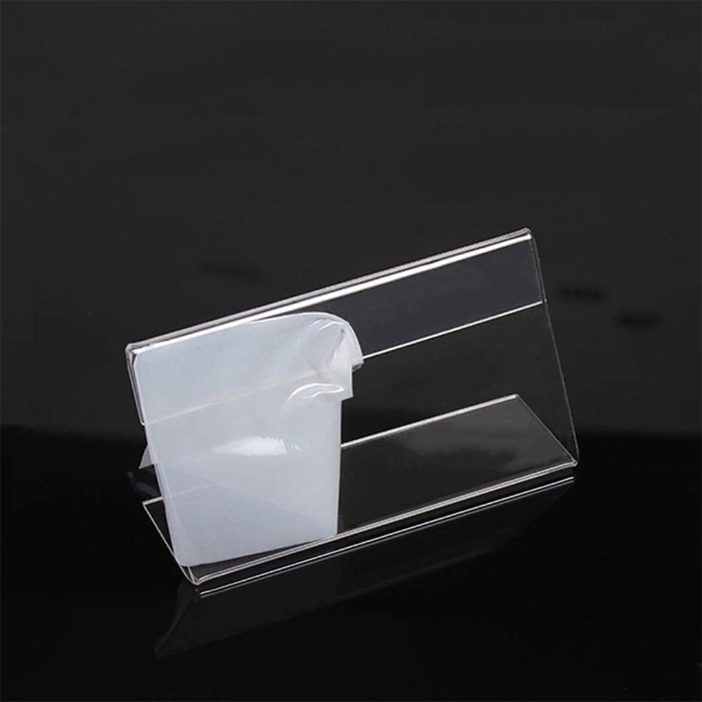 Lot De 50 Porte-cartes En Acrylique Transparent - Pour étiquettes De Prix, Cartes De Visite, Chevalets De Table - 2x4 Cm - Idéal Bureau, Boutique, Présentation