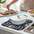 thumbnail image 4 of Microfibre Drying Mat for Kitchen Pioneer Dish Drying Drainer Mat Absorbent Colorful Floral Drying Mat Washing Up for Glass, Plate & Cup 16inch X 18inch, 4 of 7