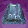 thumbnail image 2 of 2025 Chandails en Molleton Filles Garçons Manches Longues Halloween T-Shirt Imprimé Col Rond Chandail Top Adapté pour Garçons et Filles de 1 à 12 Ans Bleu, 2 of 5