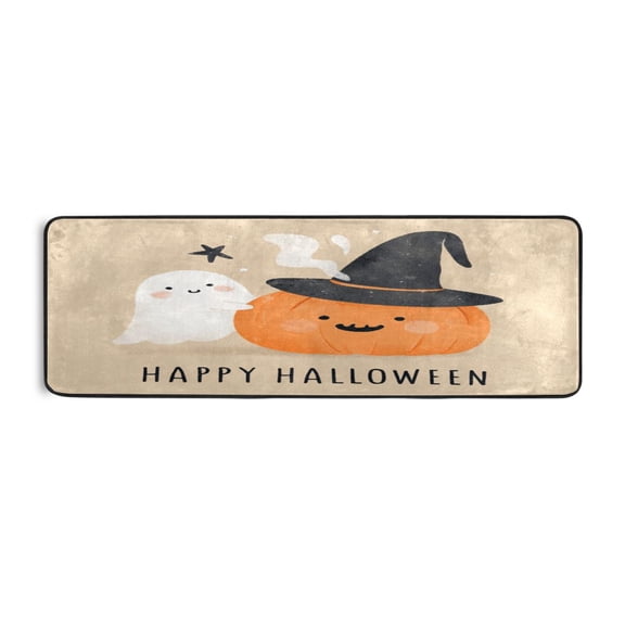 Long Floor Mat Hallway Carpet 72x24 Inch Area Carpet Non-slip Entrance Carpet Washable Door Mat Kitchen Bedroom Living Room Cute Halloween Pumpkin