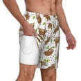 thumbnail image 3 of Goofa Cute Sloth Printed Men's Swim Trunks Board Shorts Quick Dry Mens Swimming Trunks with Compression Liner,Breathable Fit Hawaii Beach Shorts-3X-Large, 3 of 9