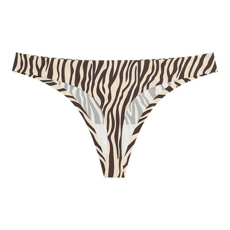 

Womens Underwear Thongs Low Rise Seamless Thong Stretch Invisible Bikini Leopard Thongs Panties