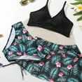thumbnail image 5 of Popvcly 8-12T Big Girl's 3 Piece Swimsuits Printed Bikini Bathing Suit with Cover Up UPF 50+, 5 of 17