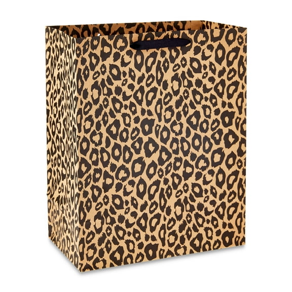 Hello Hobby Large Brown Leopard Paper Bags, 8" x 10", 7 Count