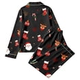 thumbnail image 5 of Womens Christmas Pajama Set Long Sleeve Collared Top and Pants Festive Holiday Sleepwear Cozy Loungewear for Home and Nights, 5 of 5