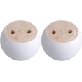 thumbnail image 2 of Juego de 4 patas redondas para muebles de madera de eucalipto blanco de 8 x 8 x 5 cm que soportan un peso de aproximadamente 100 kg, 2 of 5