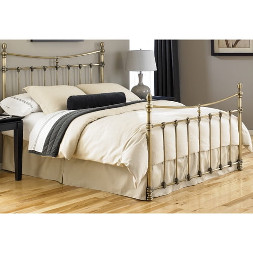 Leighton Complete Metal Bed And Steel, Brass Platform Bed Frame Queen