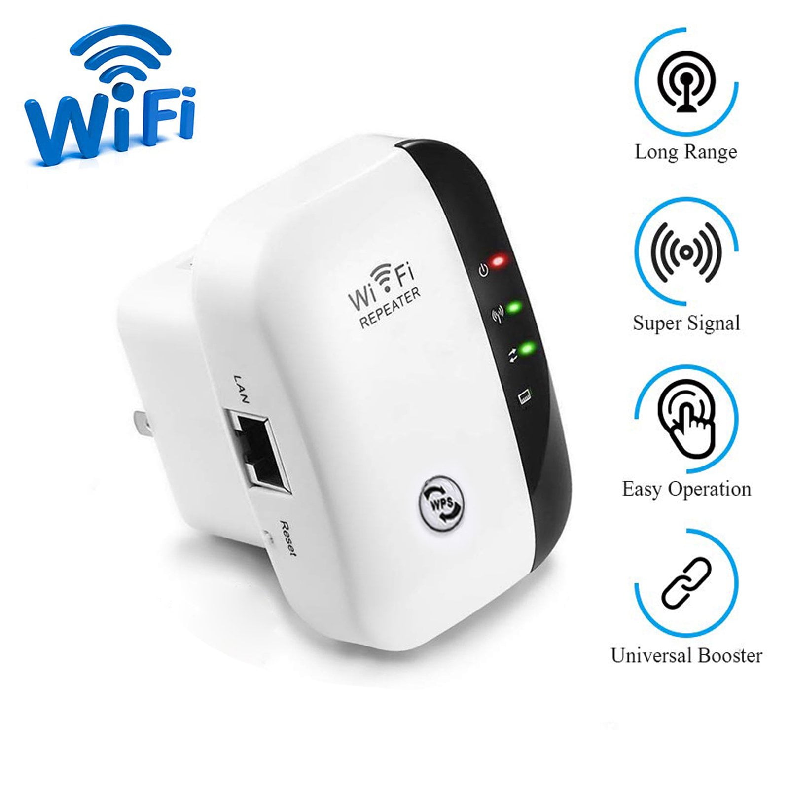 WiFi Range Extender | Up to 300Mbps |Repeater, WiFi Signal Booster, Access Point | Easy Set-Up | Network with Integrated Antennas LAN Port & Compact Designed Internet Booster(US Plug) - Walmart.com