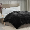 thumbnail image 2 of Madison Park Couverture Simple Confortable Heiq Température Intelligente Peluche à Microfibre Boîte Inversée Courtepointe Réversible Douce Toutes Saisons Légère Couverture d'Été pour Lit Canapé et Sofa Simple/Simple TG Noir, 2 of 5