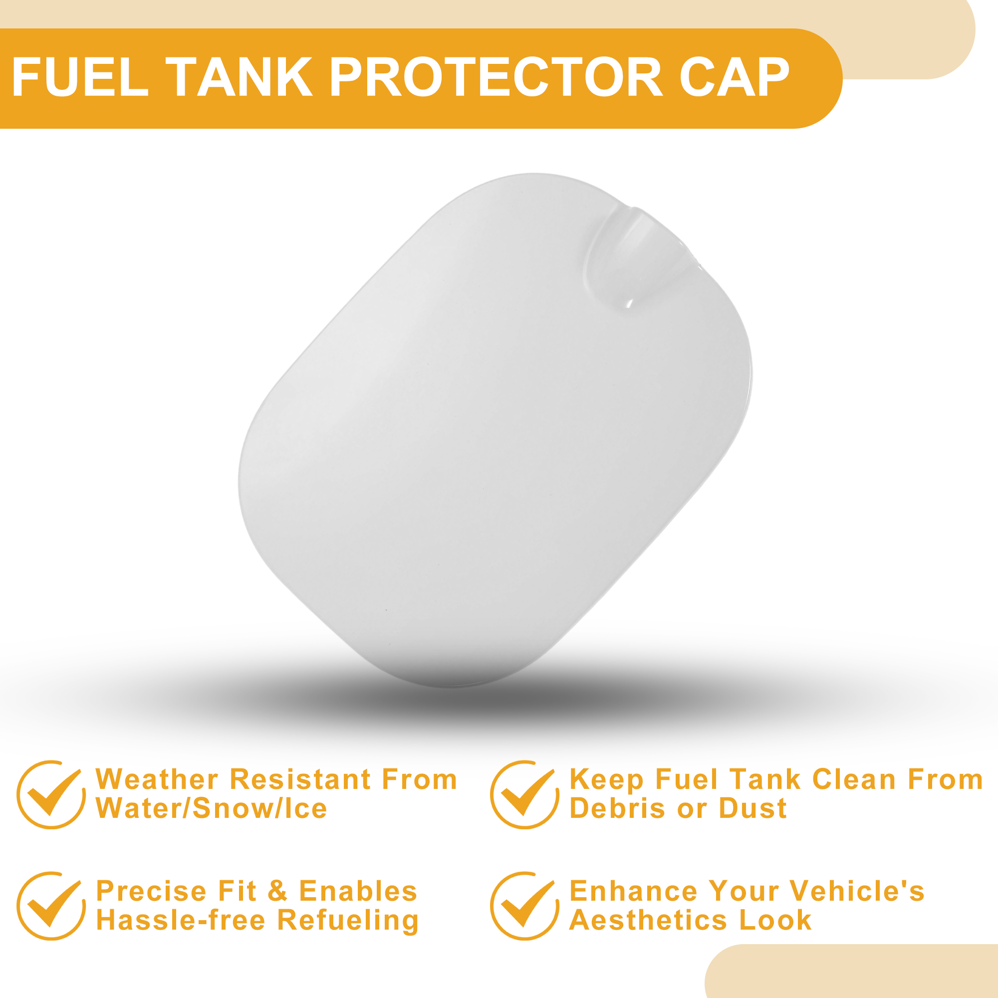 Unique Bargains Fuel Tank Door Cap for Chevrolet Silverado 2019-2025 Filler Cover White