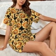 thumbnail image 4 of KLL Sunflowers 1 Print Pajama Set for Women Short Sleeve Sleepwear Pjs Soft 2 Piece Lounge Sleepwear Sets-X-Large, 4 of 6