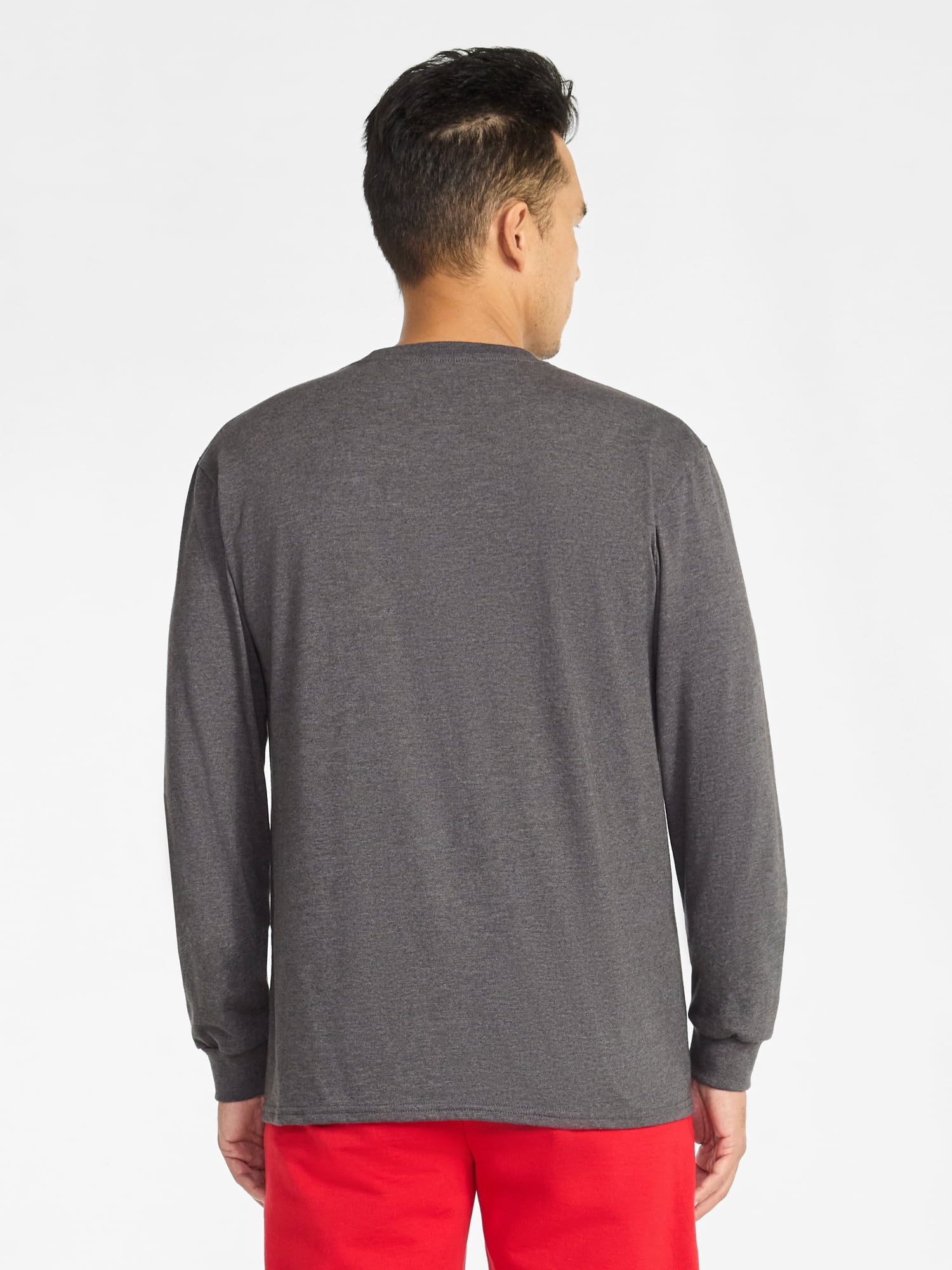 Athletic Works Men's and Big Men's Cotton Tee with Long Sleeves, Sizes S-3XL
