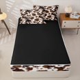thumbnail image 4 of Manfei Farm Cow Spot Zipper Twin Comforter Sets with Fitted Sheet and 2 Pillowcases,Rustic Farm Animal Zipper Bedding Set,Brown Beige,Reversible, 4 of 7