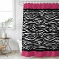 thumbnail image 6 of Zebra Printed Shower Curtain Set - Long 72" x 84" Washable Bathtub Curtain with 12 Hooks, Modern Geometric Balck White Stripes Waterproof Fabric Stall Shower Curtains for Bathroom/Bathtub Décor, 6 of 6