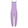 thumbnail image 4 of UAMVSH Overalls for Women Trendy Button Wide Strap Sleeveless Long Jumpsuit with Pockets Loose Fit Summer Casual Rompers Clothes, 4 of 5