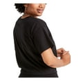 thumbnail image 2 of CHAMPION Womens Black Ribbed Cropped Logo Graphic Short Sleeve Crew Neck T-Shirt L, 2 of 4