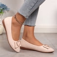 thumbnail image 5 of pwidon Women's Ballet Flats Slip On Flat Rhinestone Heart Bow Comfort Office Walking Casual Dress Shoes Beige 5.5, 5 of 5