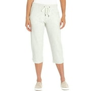 Eddie Bauer Women's Comfy Lightweight French Terry Capri Pants w/ Pockets (Heather Oatmeal, XXL)