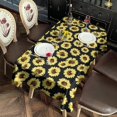 thumbnail image 2 of Black Sunflower Pattern Rectangle Tablecloth 60"x102",Waterproof Polyester Rectangle Table Cloth, Wipeable Spillproof Polyester Tablecloth for Dining, Camping, Indoor and Outdoor, 2 of 6