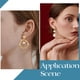 thumbnail image 4 of 1 caja de 40 piezas de accesorios para pendientes con lazo, de acero inoxidable dorado, con lazo, bonitos pendientes tipo botón., 4 of 5