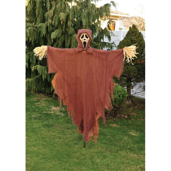 Fun World Ghost Face Burlap Scarecrow Halloween Decoration