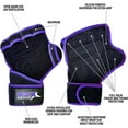 thumbnail image 3 of Workout Gloves for Men and Women Ventilated Weight Lifting Gloves with Wrist Wraps sticky Palm Protection with Extra Grip Gym Gloves for Exercise Pull Ups, Cross Training | Purple L/XL, 3 of 4