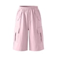thumbnail image 4 of EnJoCho Girls' Cargo Shorts Wide Leg Elastic Waist Pants Summer Hiking Baggy Trendy Outfits with Pockets Kids Vacation Drawstring Shorts 4-15y, 4 of 6