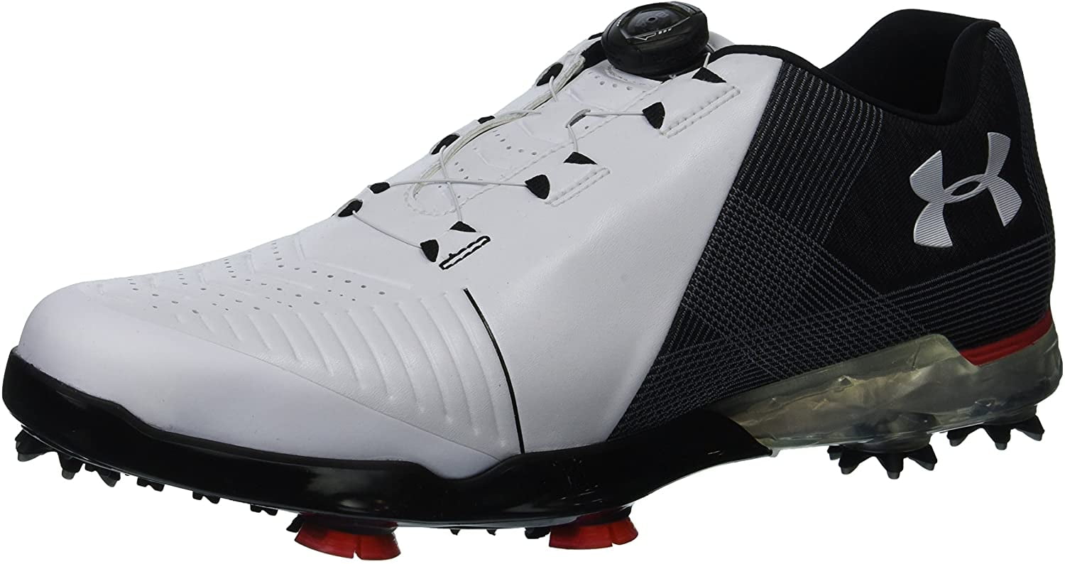 Under Armour Men's Spieth 2 BOA Golf Shoe, White (100)/Black, 11